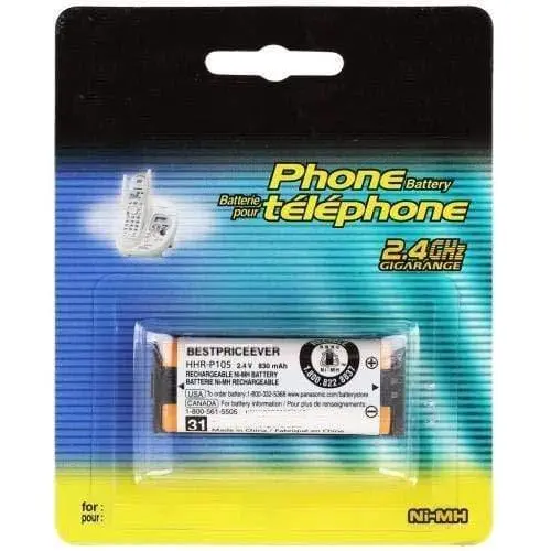 Panosonic Cordless Telephone Battery For Hhr-P105 2.4V 830Mah 1