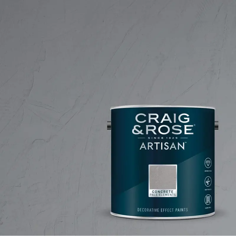 Craig & Rose Artisan Concrete Effect Paint - Pale Elements 2.5L 1