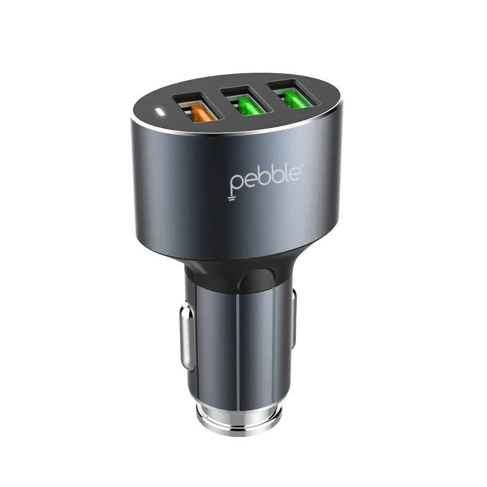 Pebble Quick Qc-3.0 Car Charger With 3 Usb Output 1