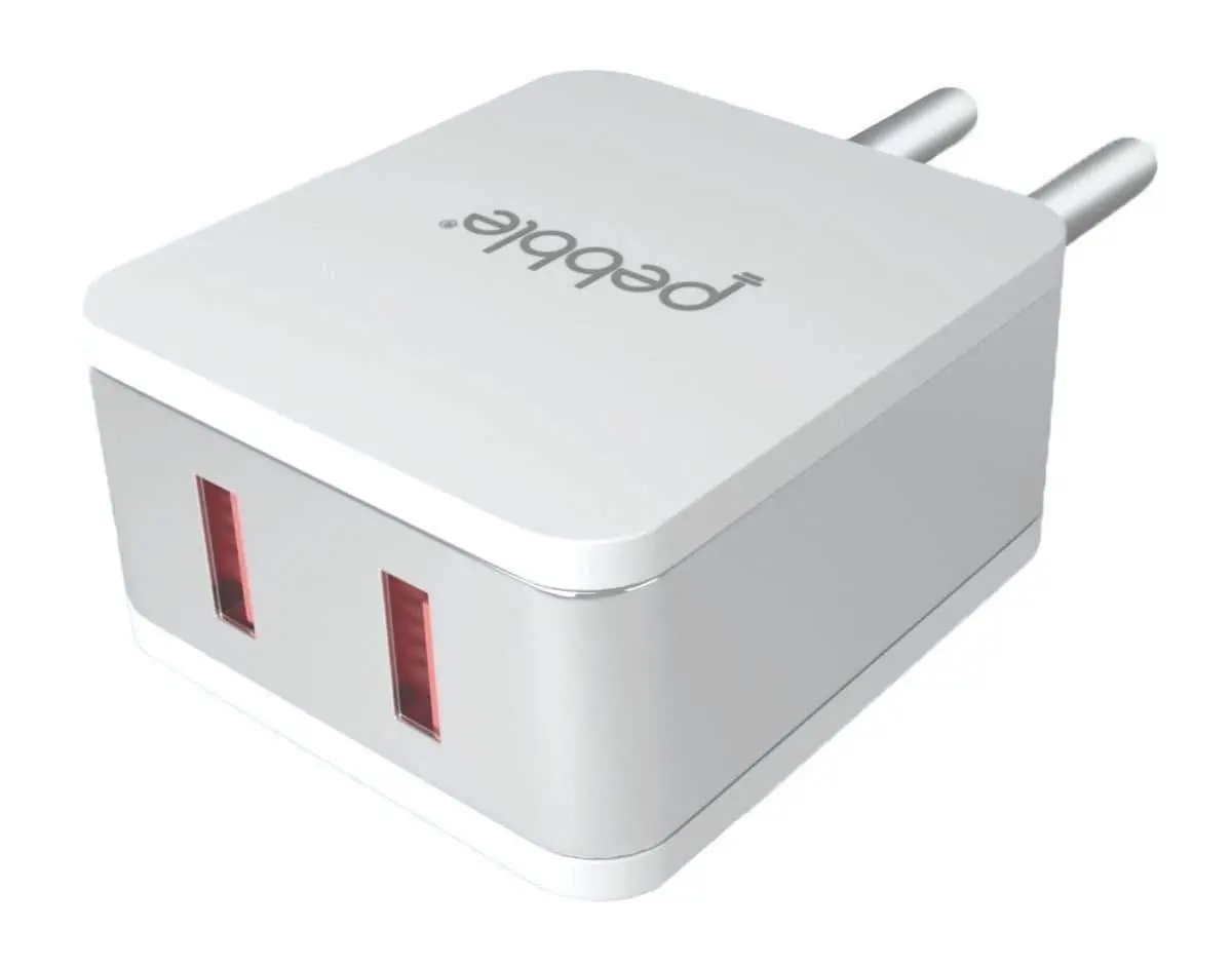 Pebble Smart Usb Charger With 2.4-A Fast Charger And 2-Output With Micro Usb Cable 1