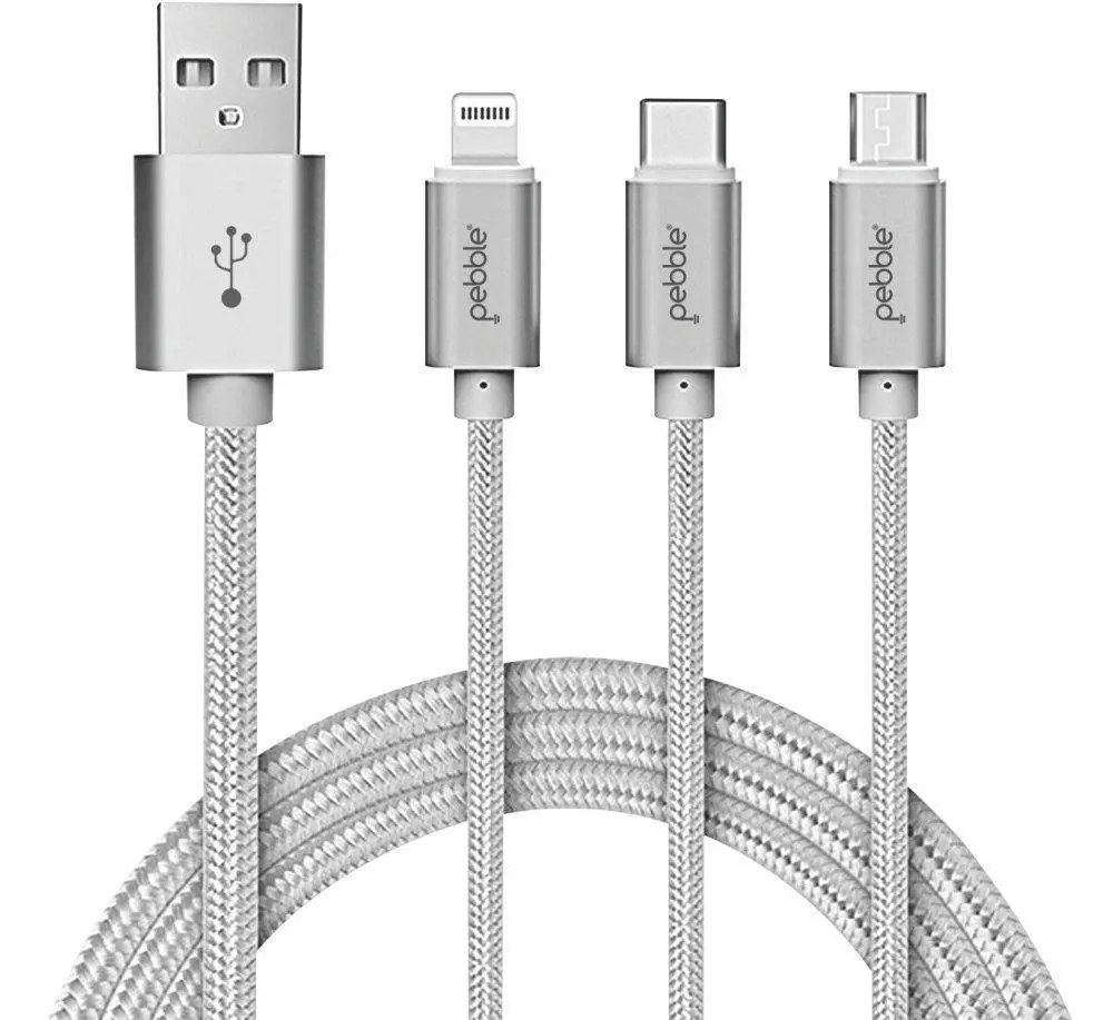 Pebble Nylon Braided 3 In 1 Charging Cable Pnc311 2
