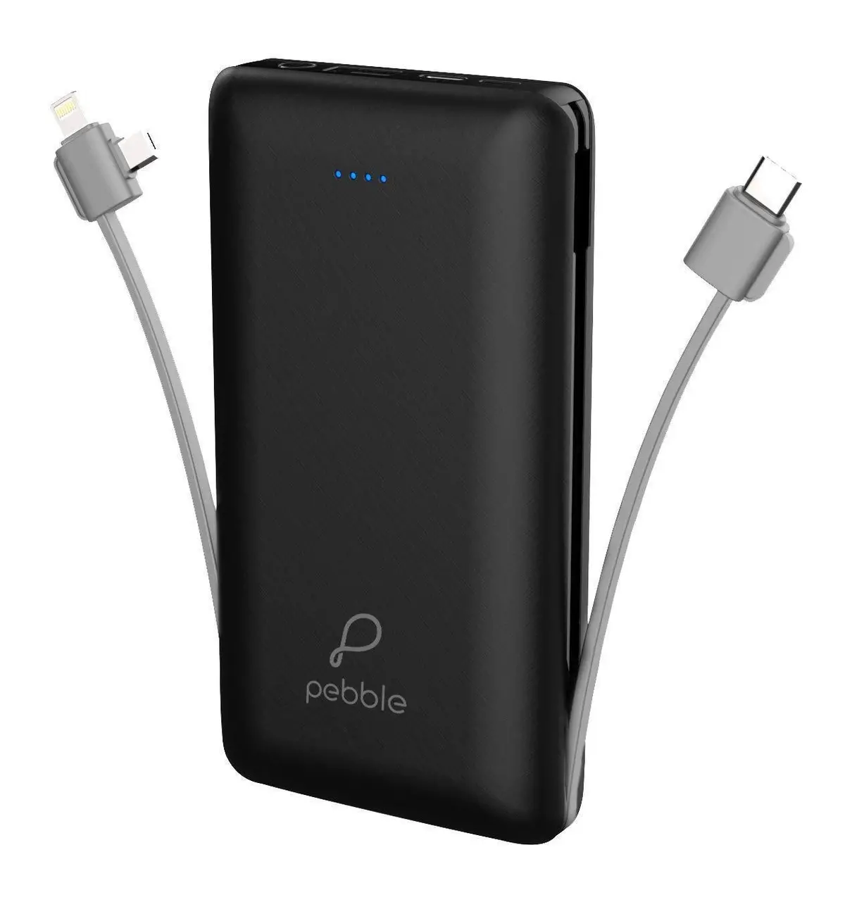 Pebble Ace+ Max 20000 Mah Power Bank With In-Built Micro, Type-C & Lightning Cables And Fast Charging 1