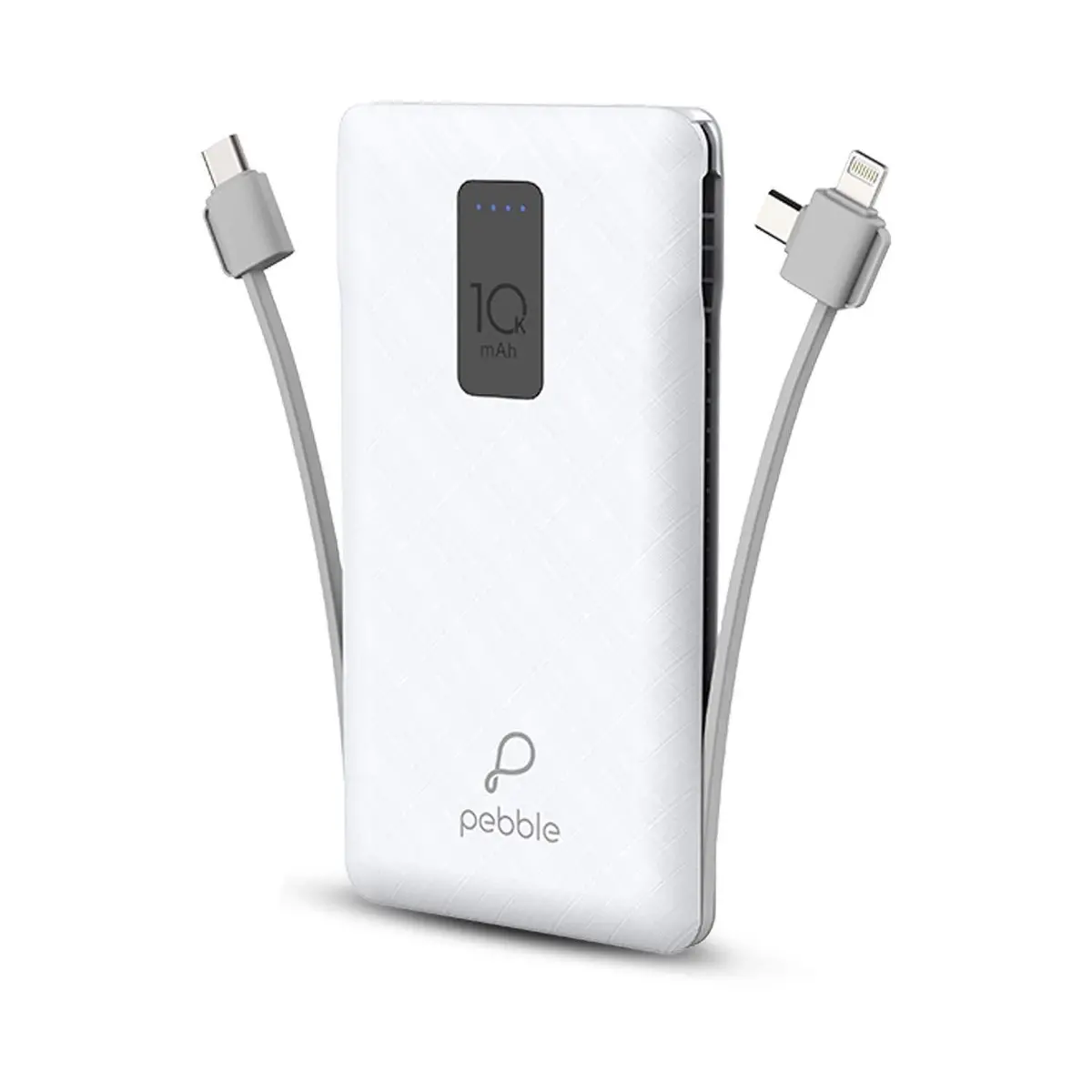 Pebble Ace+ 10000Mah Li-Polymer Power Bank With In-Built Micro, Type-C & Lightning Cables And 12W Fast Charging Pb66(P) 2