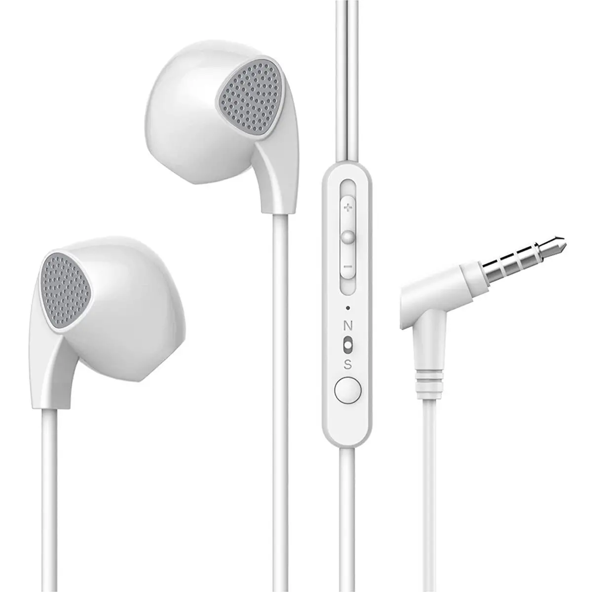 Pebble Zest Bassbuds Wired Earphones With Inbuilt Mic - Black/White 2