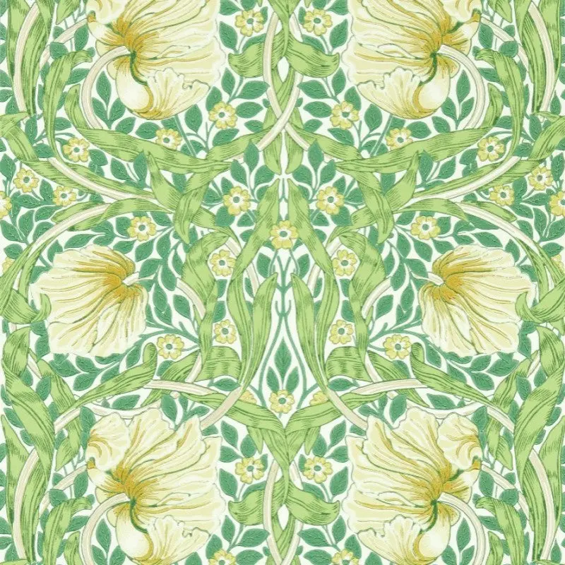 Morris & Co Pimpernel Wallpaper - Weld/Leaf Green Sample 1