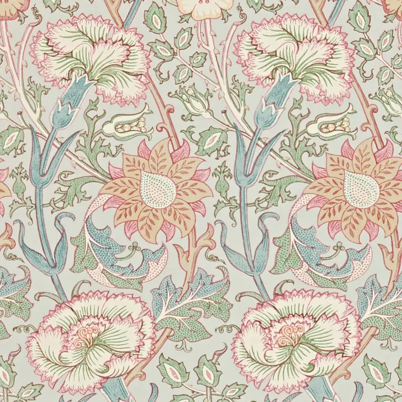Morris & Co Pink & Rose Wallpaper - Eggshell/Rose Sample 1