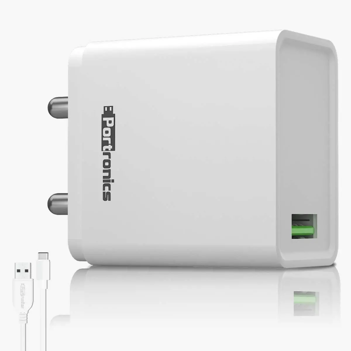 Portronics Adapto One 3A Fast Charging Adapter With 1M Type-C Cable 2