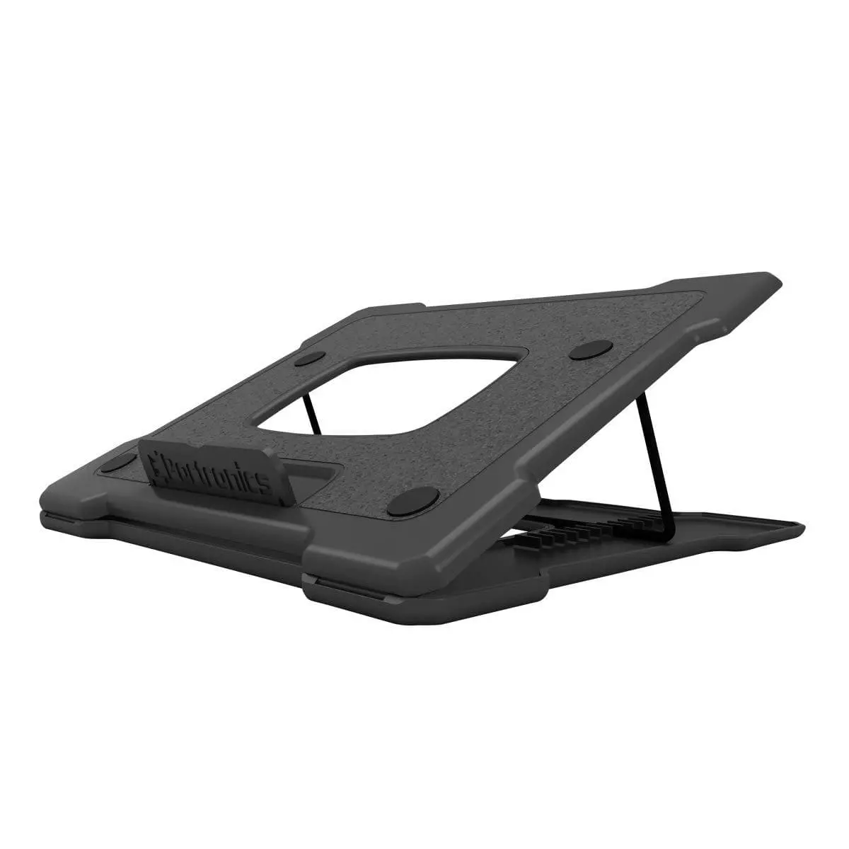 Portronics My Buddy Hexa Iii Foldable Laptop Stand, Air Ventilated, 12 Angle Adjustment, For 12 To 18 Inch Laptops (Black) 1