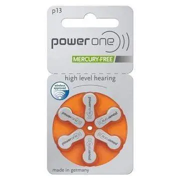 Power One P13 Hearing Aid Batteries (6 Batteries) 1
