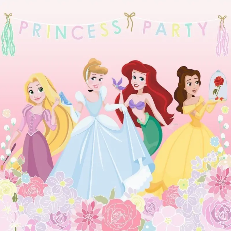 Disney Princess Party Mural Wallpaper 1