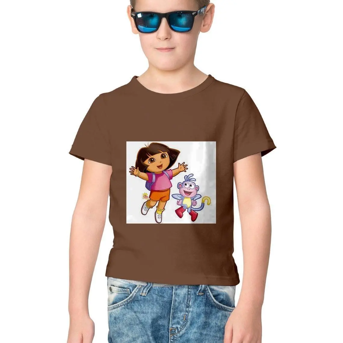 Dealsplant Half Sleeve Round Neck Dorabujji T-Shirt For Kids 1