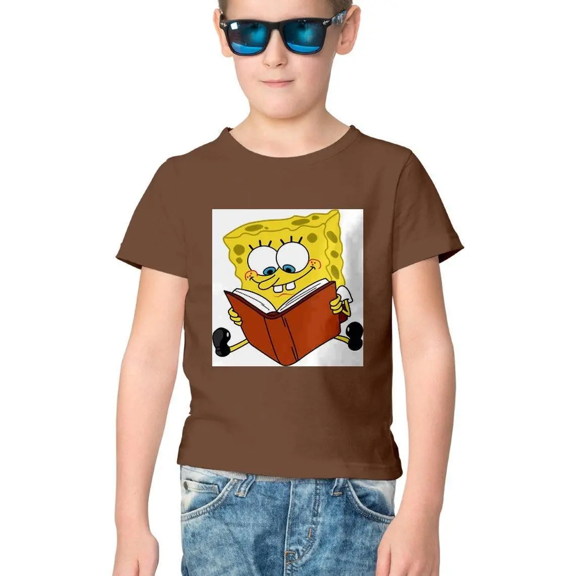 Dealsplant Half Sleeve Round Neck Spongebob T-Shirt For Kids 1