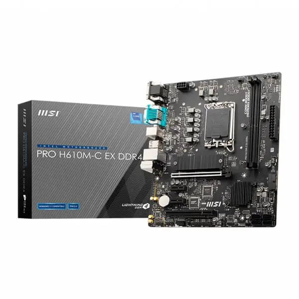 Msi Pro H610m-C Ex Ddr4 Motherboard Supports 12Th Gen Intel® Core™, Pentium® Gold And Celeron® Processors For Lga 1700 Socket 1