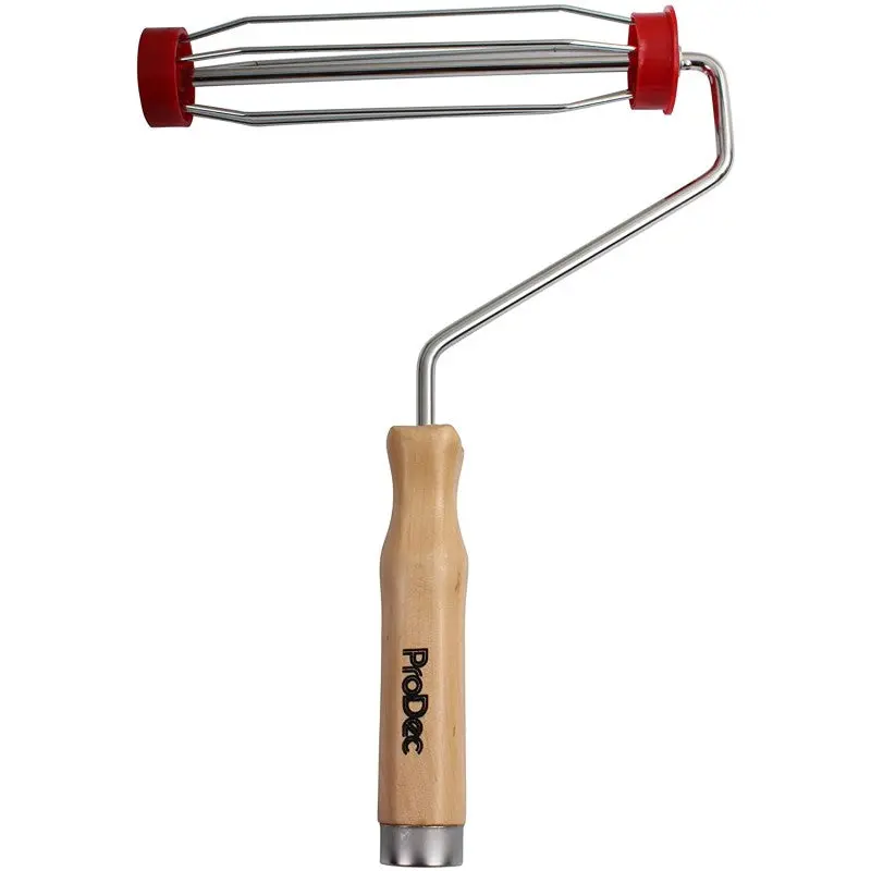 Prodec 9" Wooden Handle Roller Cage Frame - Screw Fit 1