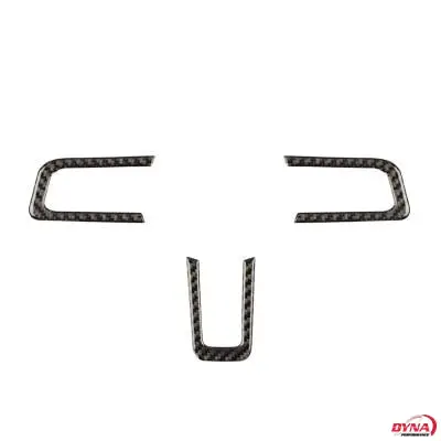 Dynacarbon™️ Carbon Fiber Steering Wheel Trim Overlay Kit For Ford Mustang 2015-2023 1