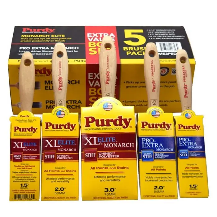 Purdy Pro Extra & Xl Monarch Paint Brush Set (5 Pack) 1