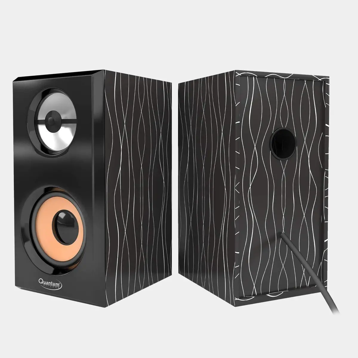 Quantum Qhm630 Portable Laptop/Desktop Usb Powered Multimedia Wooden Speaker With Aux Input (Random Color) 1