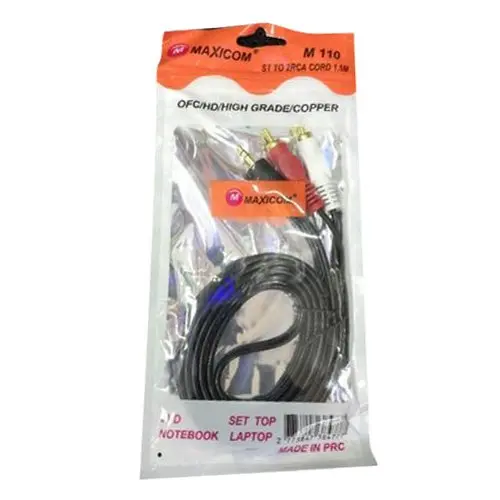Maxicom Tv-Out Cable 1.5 Meter 3Rca To 3Rca Gold Plated Both Side Male Av 1.5 M Rca Audio Video Cable 1