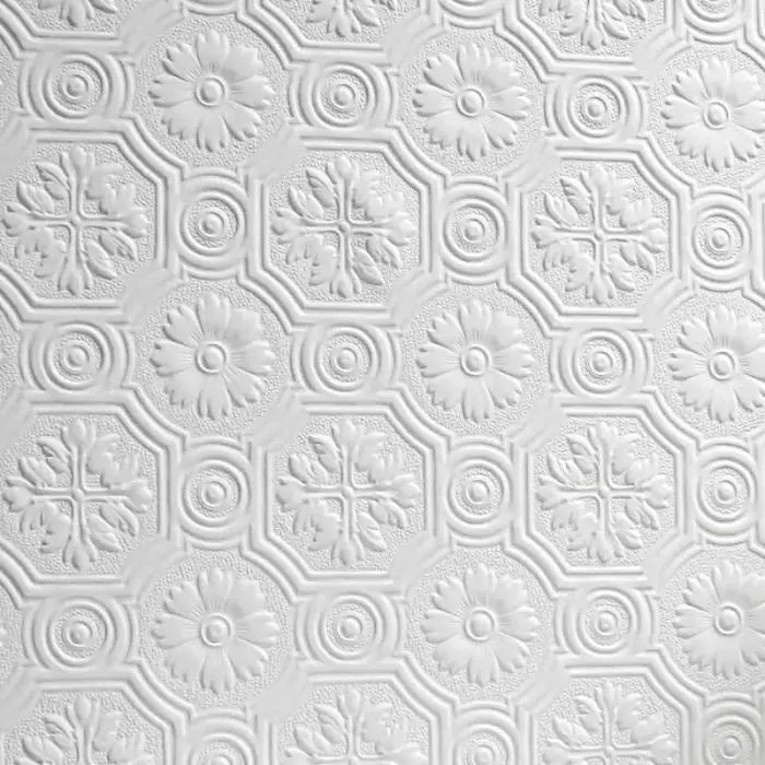 Anaglypta Supaglypta Spencer Floral Motif Wallpaper White 1