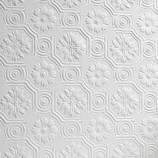 Anaglypta Supaglypta Spencer Floral Motif Wallpaper White Sample 1