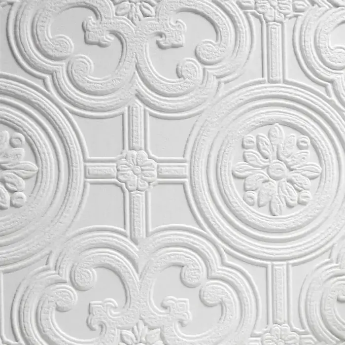 Anaglypta Luxury Egon Vinyl Wallpaper White Sample 1