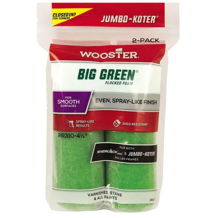 Wooster Jumbo Koter Big Green 4.5" Roller Sleeves (2 Pack) 1