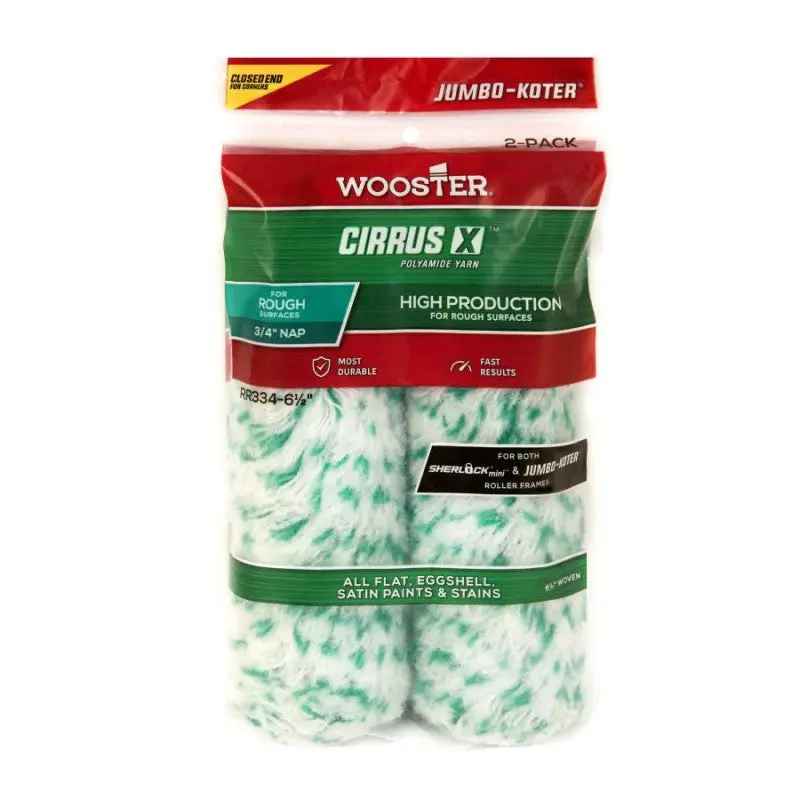 Wooster Jumbo-Koter Cirrus X 6.5" Mini Roller - 3/4" Nap (2 Pack) 1