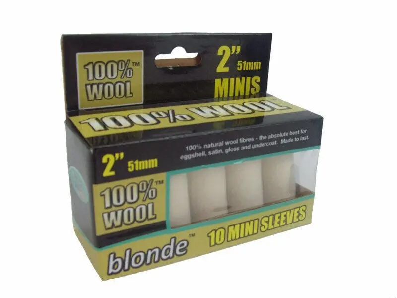 Axus Blonde 2" Mini Roller 100% Natural Wool Pack Of 10 1