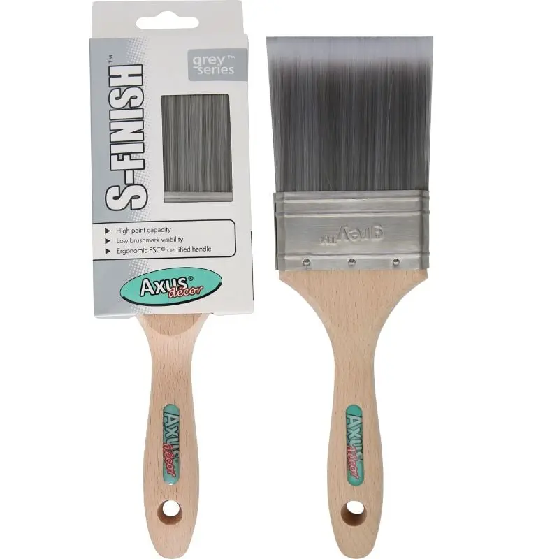 Axus Grey S-Finish Synthetic Bristle Paint Brush 1