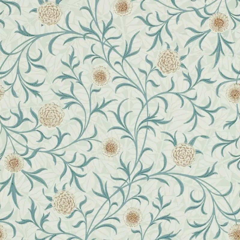 Morris & Co Scroll Wallpaper - Loden/Slate Sample 1