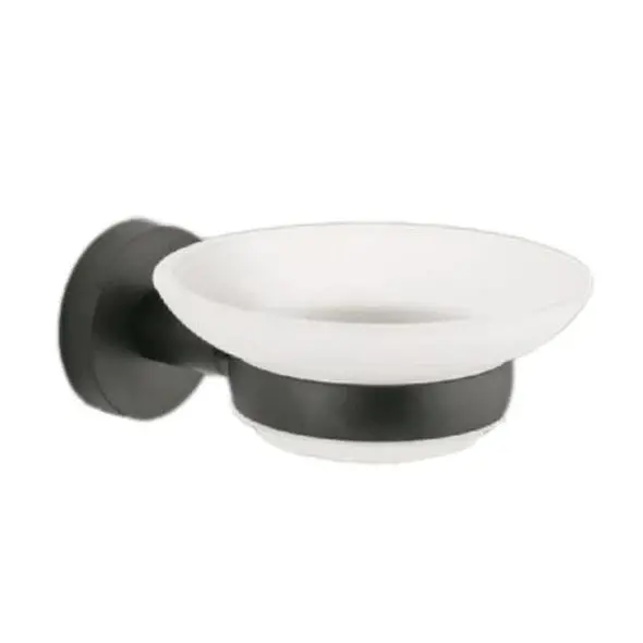 Parryware Soap Holder With Glass Shiny Black 1
