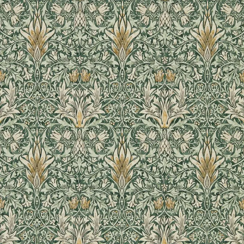 Morris & Co Snakeshead Wallpaper - Forest/Thyme Sample 1