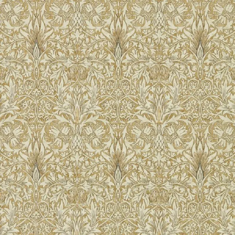 Morris & Co Snakeshead Wallpaper - Gold/Linen Sample 1