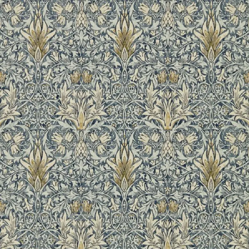 Morris & Co Snakeshead Wallpaper - Indigo/Cumin Sample 1