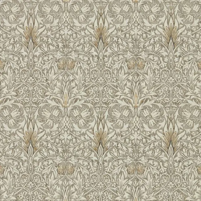 Morris & Co Snakeshead Wallpaper - Stone/Cream Sample 1
