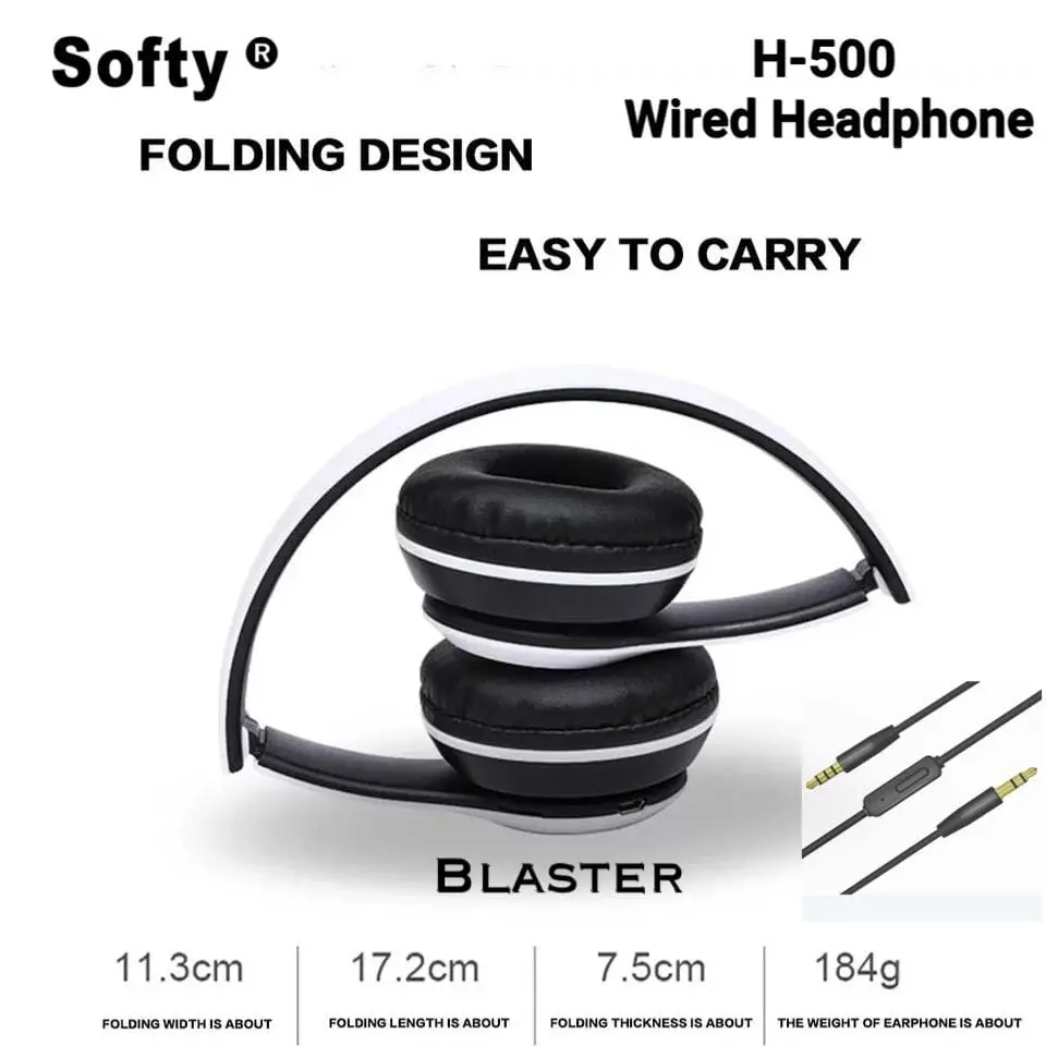 Softy Premium Quality Headphone With Mic  H-500 1