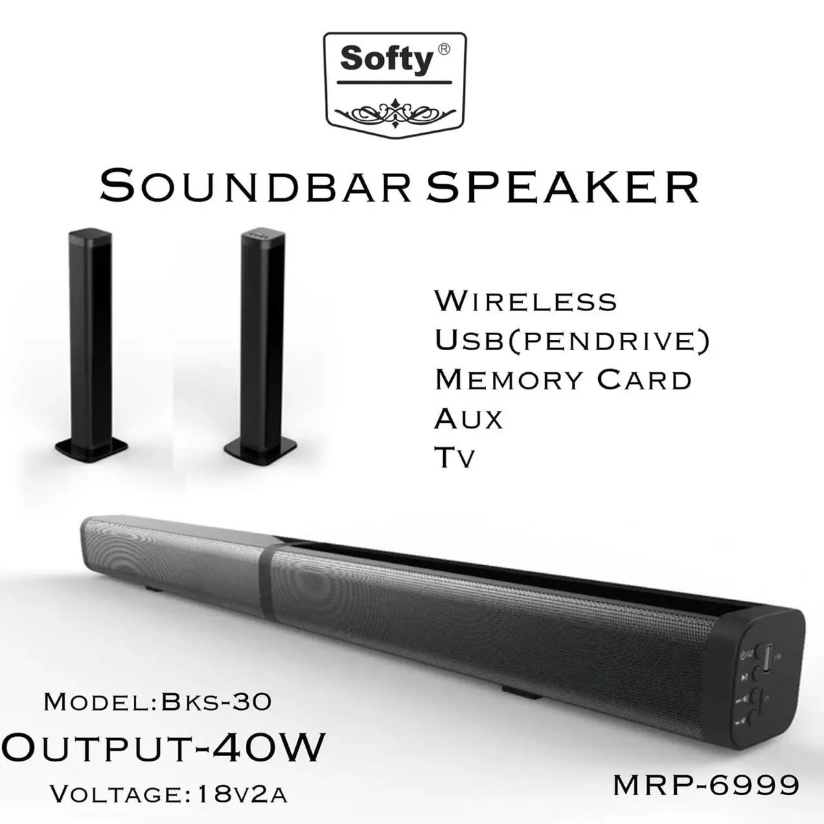 Softy Premium Quality Bluetooth Speaker  Soundbar 1
