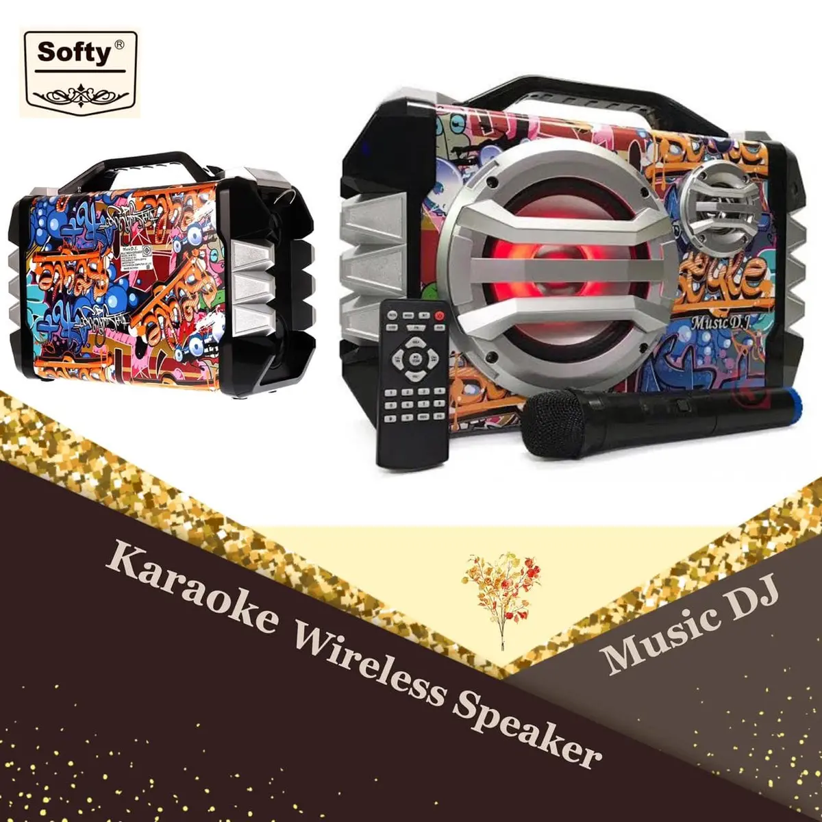 Softy Premium Quality  Karaoke Wireless Dj  Music Speaker 1