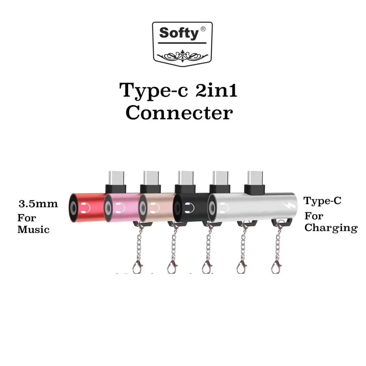 Softy Premium Quality 2In1 Type-C Connector 1