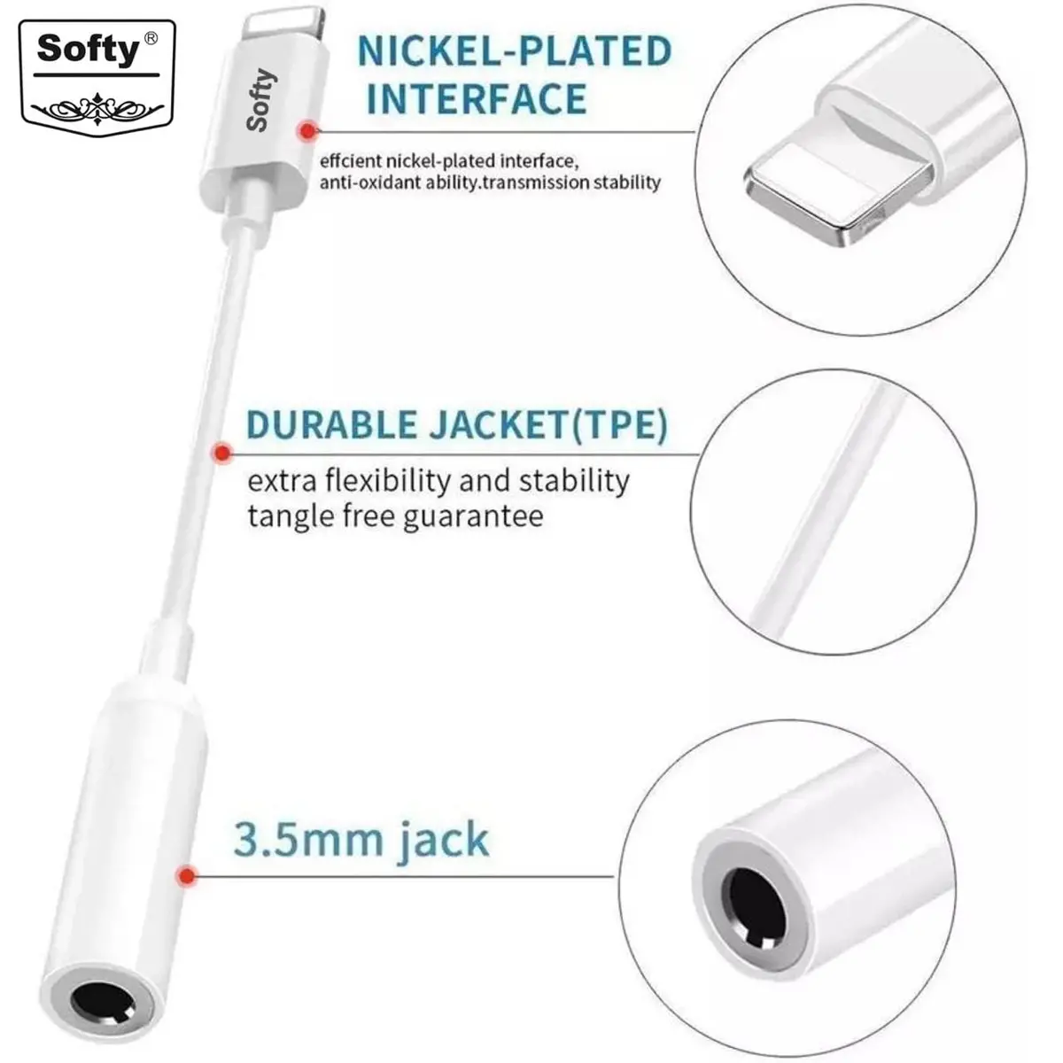 Softy Premium Quality Lightning Audio Jack 1
