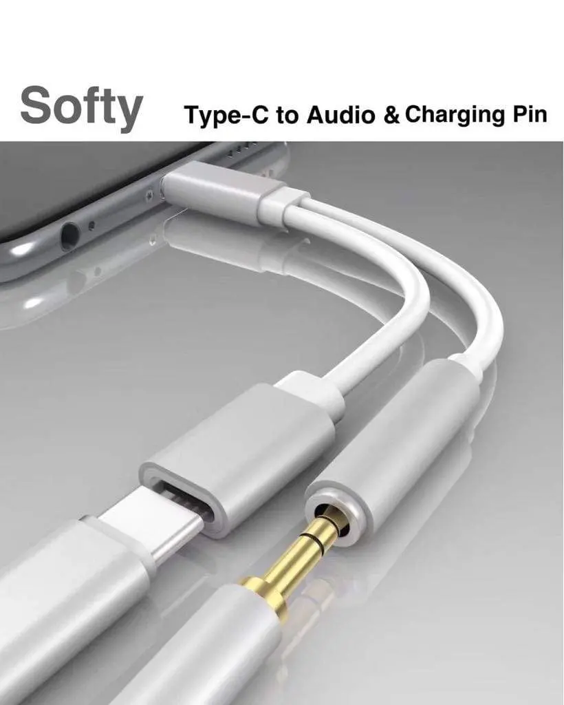 Softy Premium Quality Type-C  2In1 Audio+Charging Cable 1