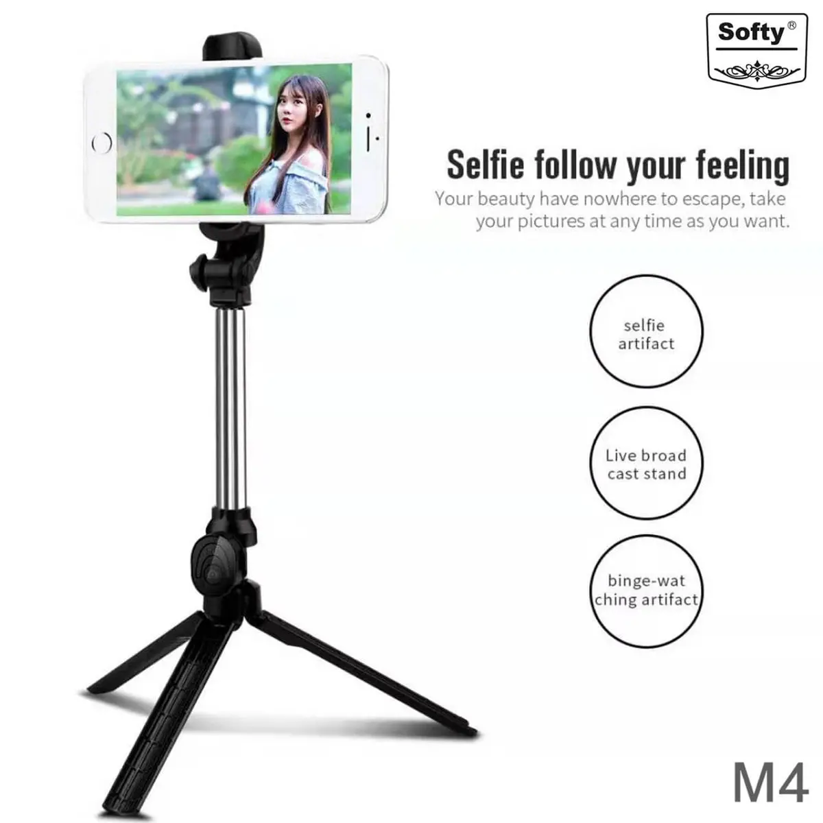 Softy Premium Quality Selfie Stick M-4 1