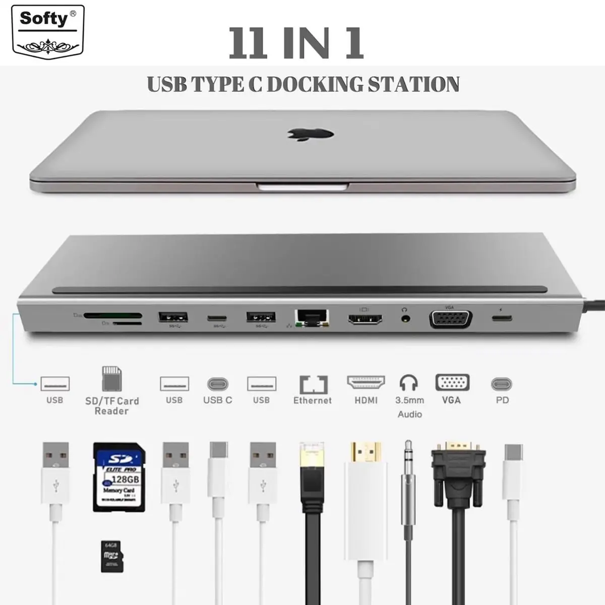 Softy Premium Quality Type-C 11In1 Hub 1