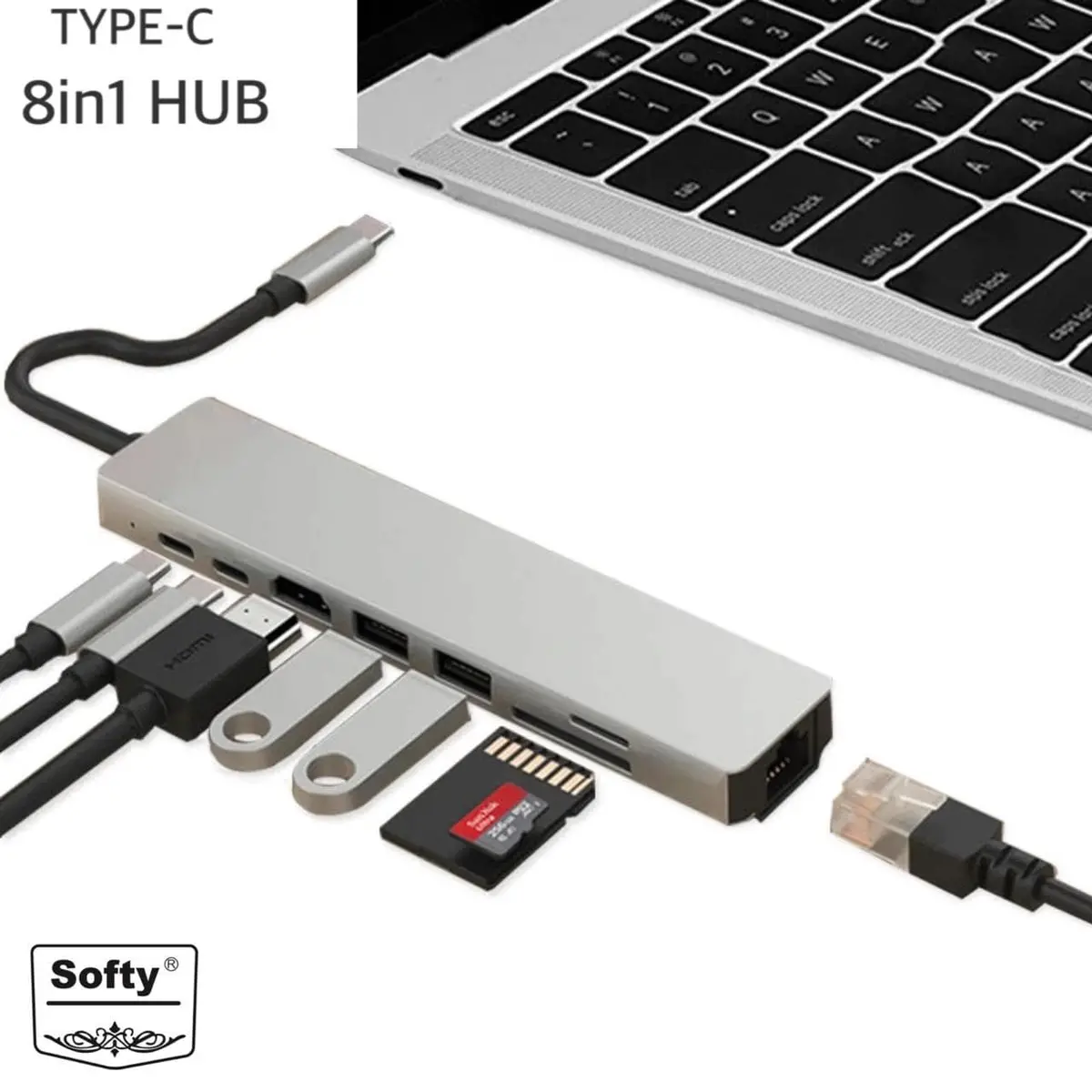 Softy Premium Quality Type-C 8In1 Hub 1
