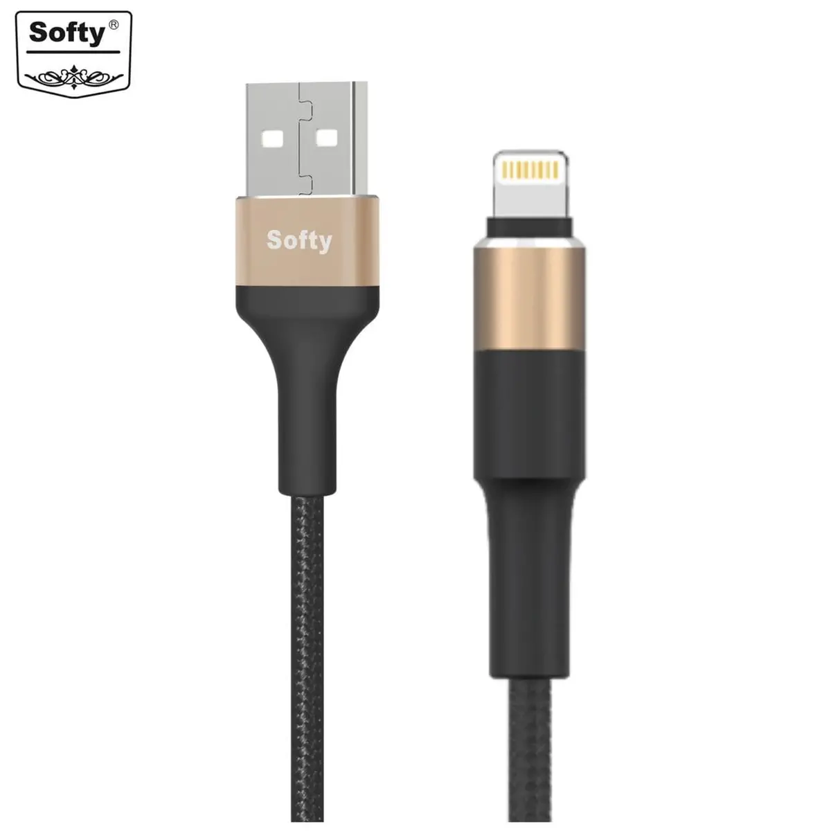 Softy Premium Quality 2.4-Amp Iphone Lightning Usb Cable Metal Series 1M 1