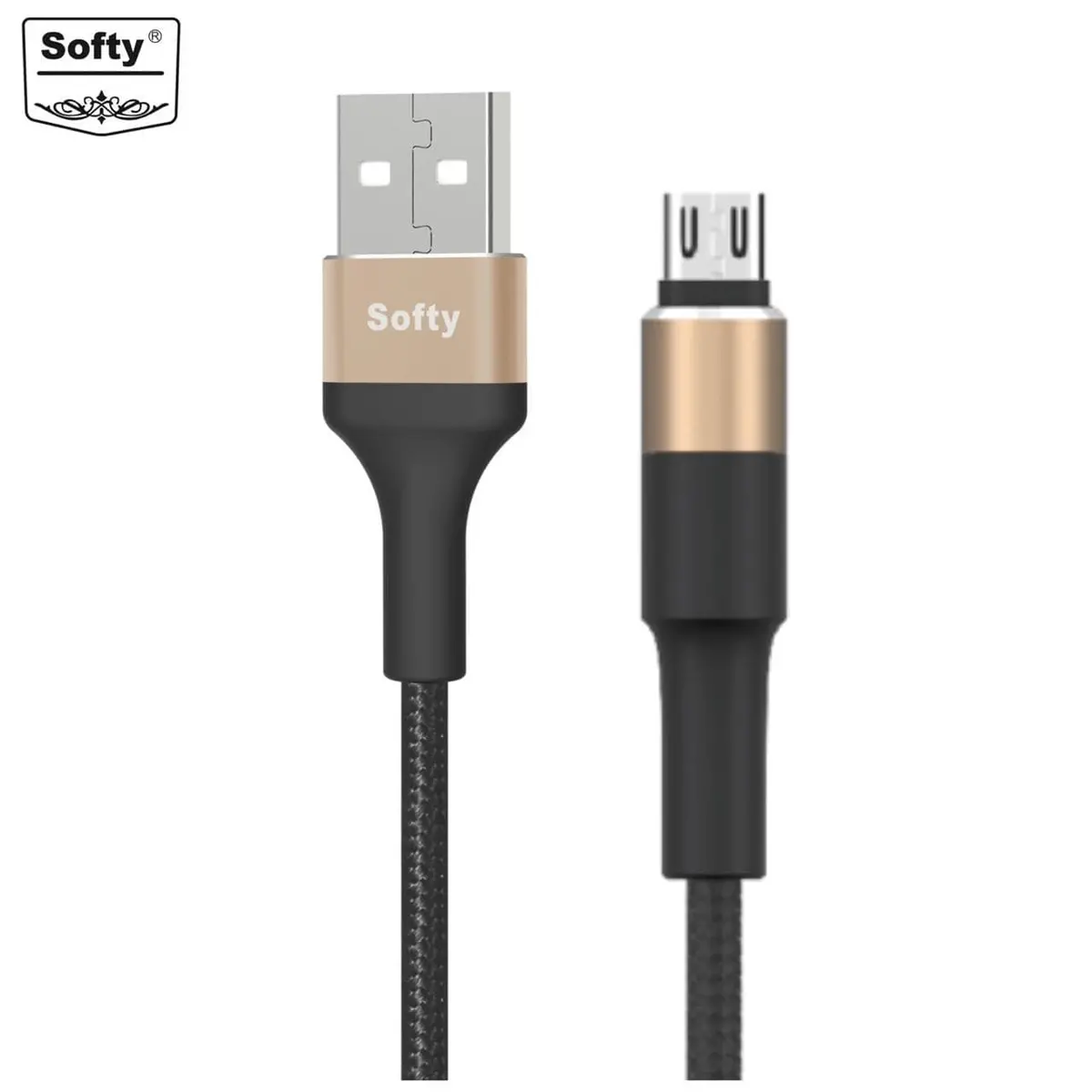 Softy Premium Quality 2.4-Amp Micro Usb Cable Metal Series 1M 1