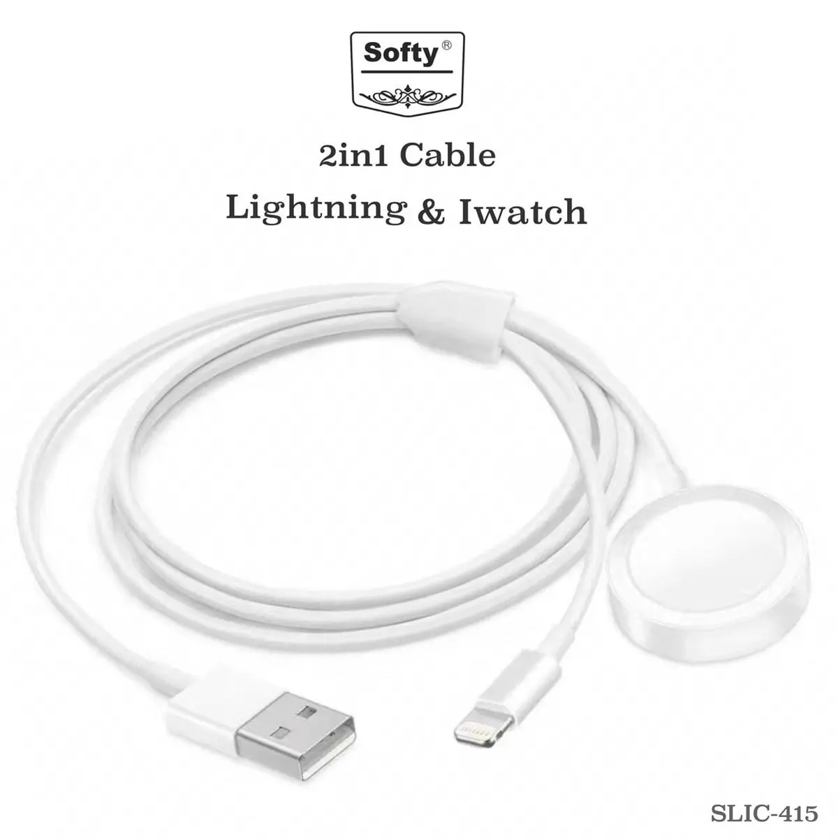 Softy Premium Quality 2In1 For Apple Lightning & Iwatch 1/2/3/4 Cable 1