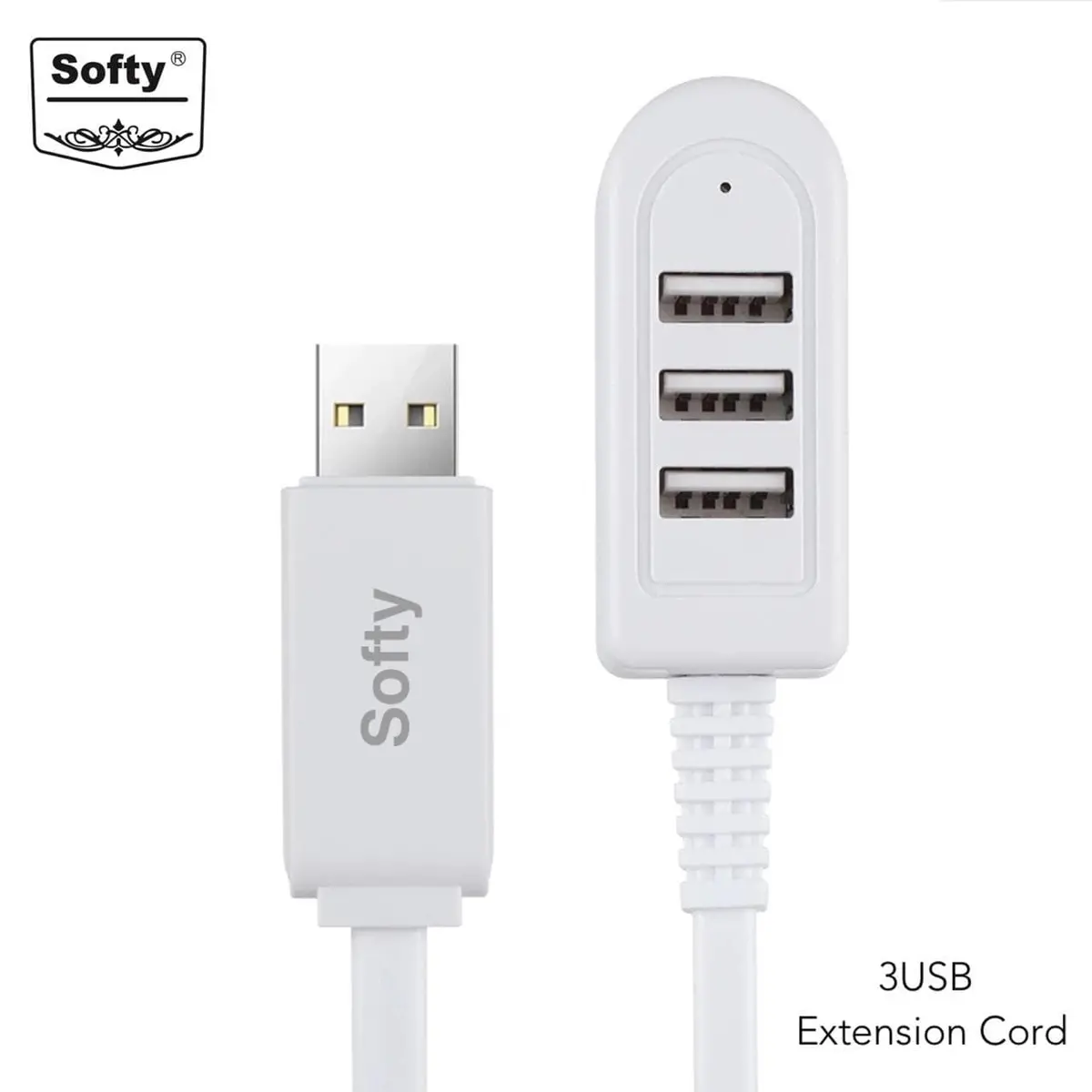 Softy Premium Quality 3-Usb Extension Cord With Data 1
