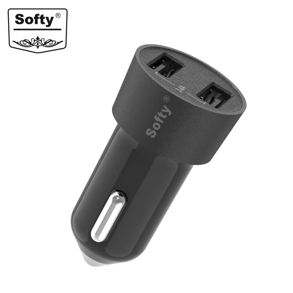 Softy Premium Quality 3.4 Amp Dual Usb Car Charger 1