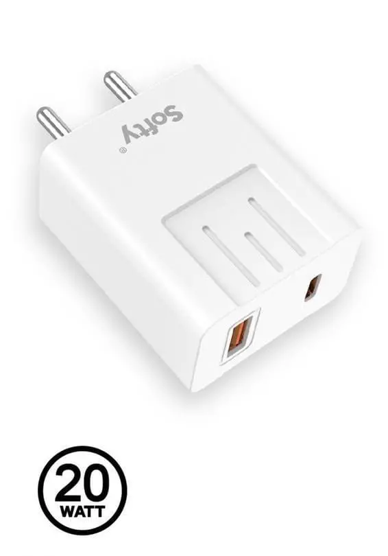Softy Premium Quality 2In1 Pd & Usb Qualcomm 3.0 Charger (Usb & Type-C) 1